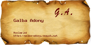 Galba Adony névjegykártya